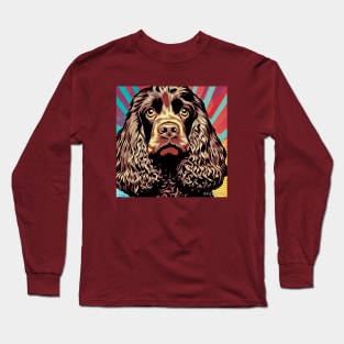 Chocolate Spaniel Pop Art Long Sleeve T-Shirt